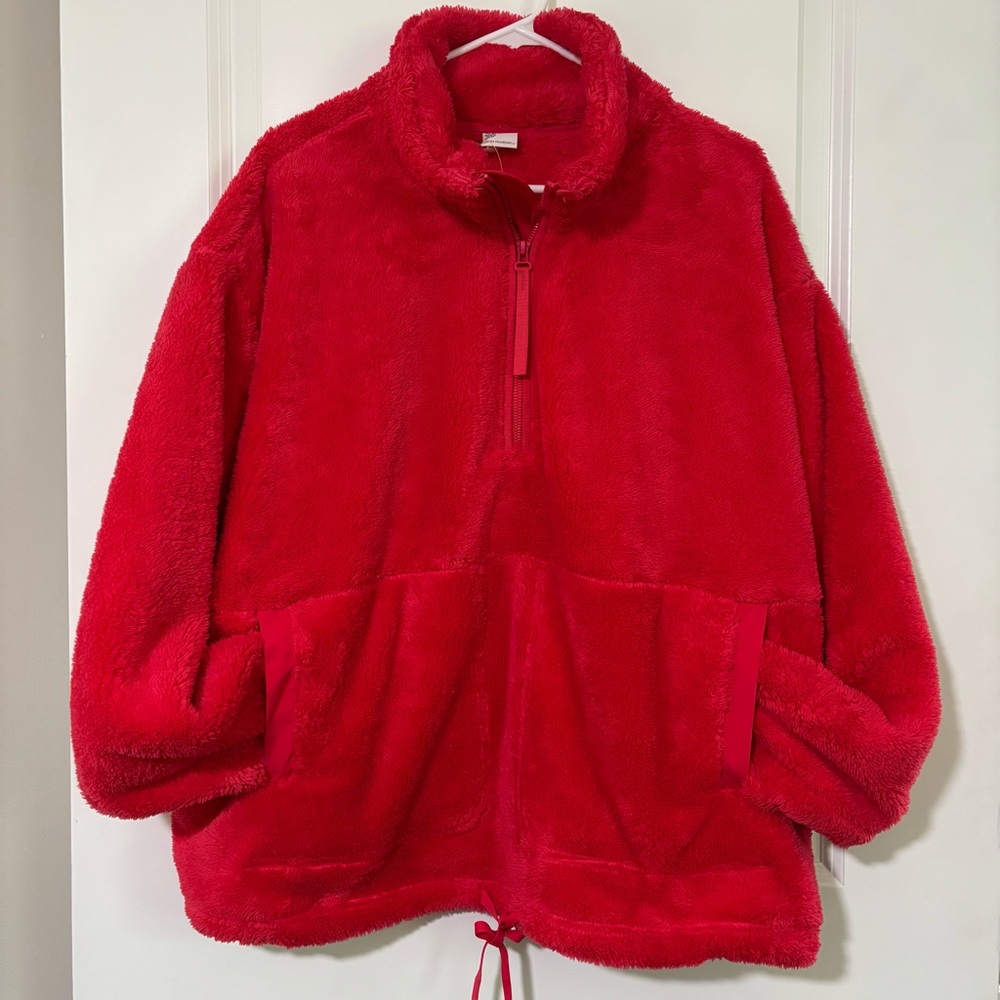 NWT All in Motion - Cozy Red Woman’s Quarter Zip - XXL